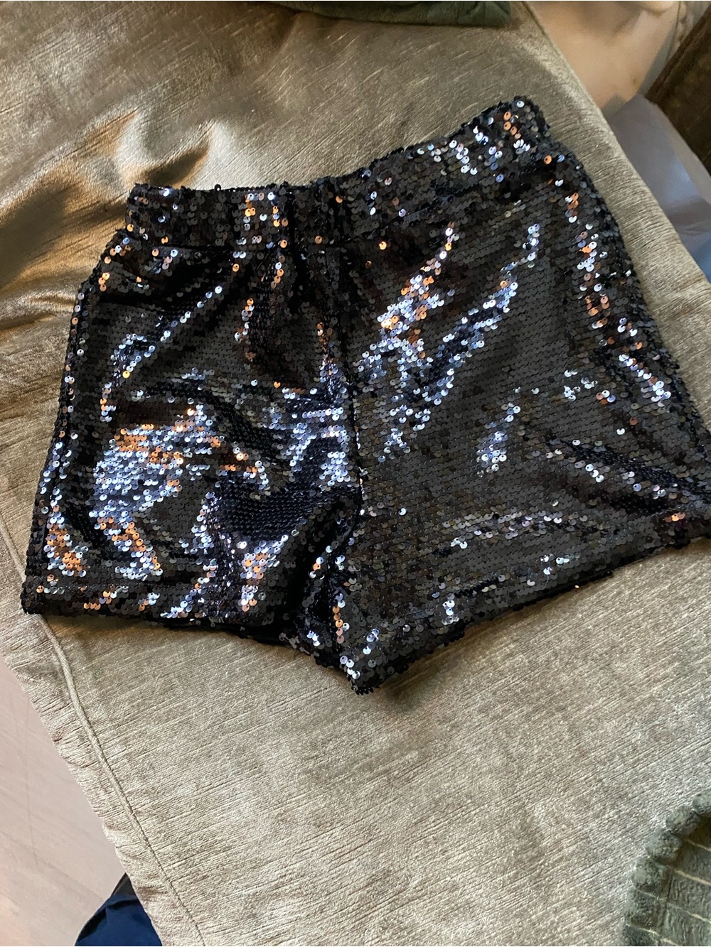 Sincerely Jules Black Sequin High-Waist Shorts